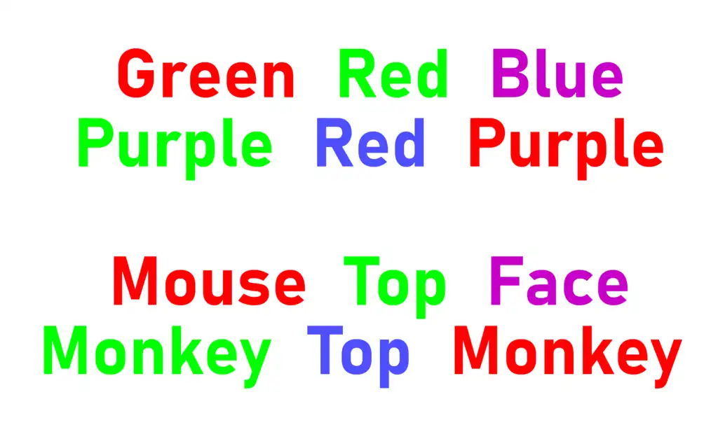 Stroop voorbeeld